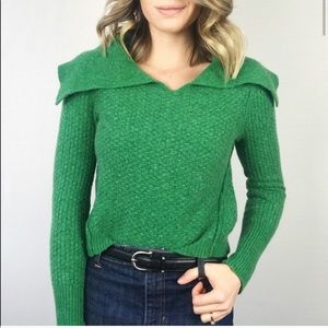 Anthropologie Cropped Green Sweater